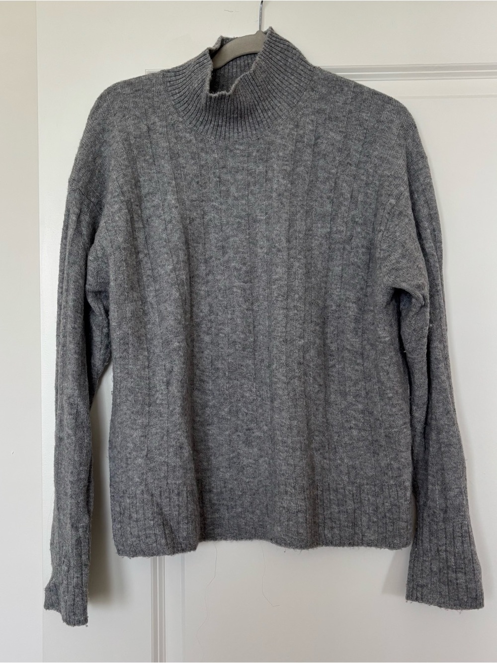 J. Crew Gray Mockneck Cashmere Sweater